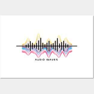 Colorful Music Audio Waves Posters and Art